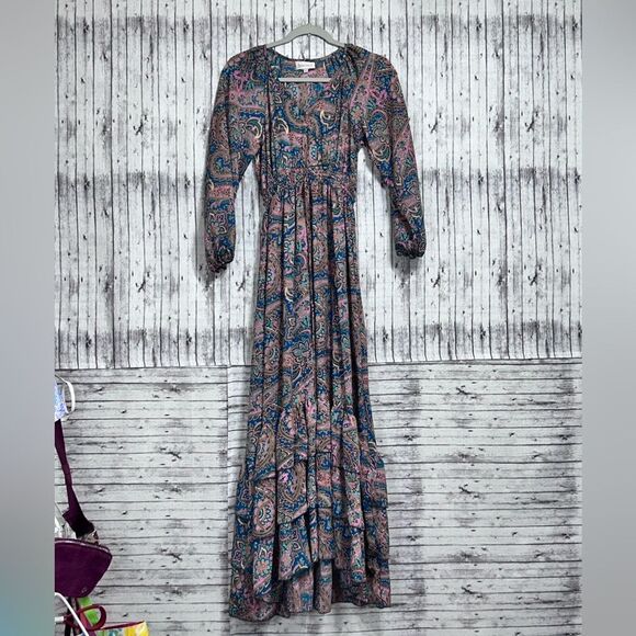 Anthropologie/Boemo Paisley Boho Tiered Maxi Dress - Picture 8 of 9